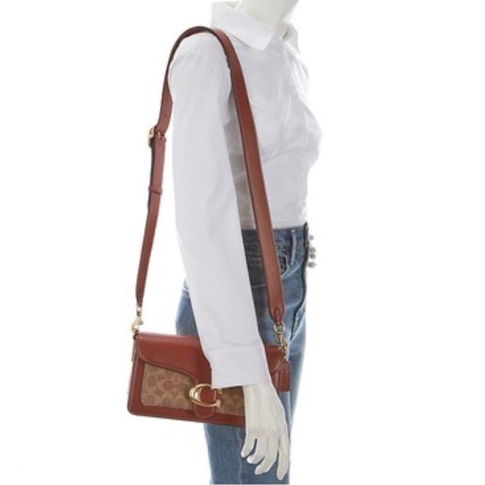 Coach Tabby 26 Signature Logo Coated Canvas Shoulder Bag - Picture 9 of 10